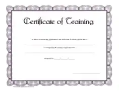 Blank Summer Training Certificate Template