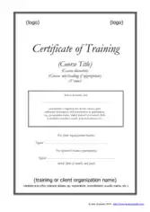Printable Certificate of Training PDF Template