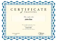 Free Download PDF Books, Printable Certificate of Training Template