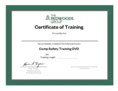 Free Download PDF Books, REDWOODS Certificate of Training Template