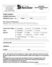 Building Inspection Request Form Template
