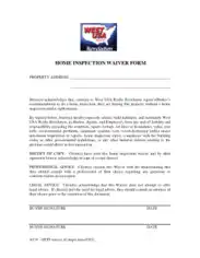 Free Download PDF Books, Waiver of Home Inspection Form Template
