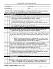 Lab Equipment Inspection Checklist Form Template
