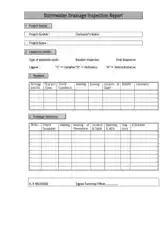 Stormwater Drainage Quality Inspection Report Form Template