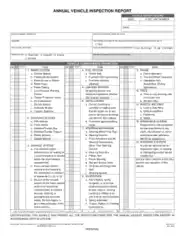 Sample Annual Vehicle Inspection Report Form Template