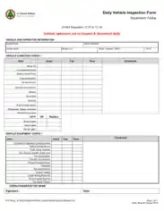 Sample Daily Vehicle Inspection Form Template