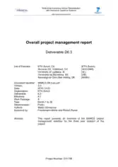 Overall Project Management Report Template