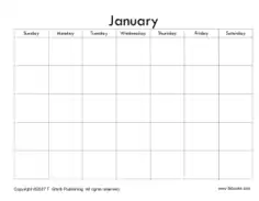 Free Download PDF Books, Basic Blank Monthly Calendar Template