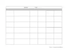 Blank Monthly Planner Calendar Template