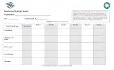 Free Download PDF Books, Fundraising Monthly Planning Calendar Template
