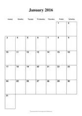 Free Download PDF Books, Monthly Blank Calendar Template