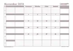 Free Download PDF Books, November 2015 Landscape Calendar Template