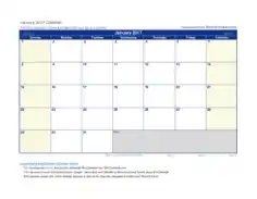 Free Download PDF Books, Printable Excel Monthly Calendar Template