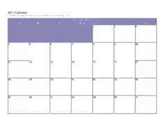 Sample 3 Month Calendar Printable Template