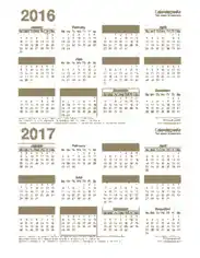 Yearly Calendar Printable with Holidays Template