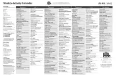 Free Download PDF Books, 2017 Weekly Activity Calendar Template