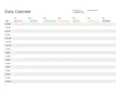 Daily Calendar Format Template