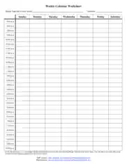 Free Blank Weekly Calendar Worksheet Template