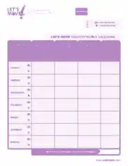 Free Download PDF Books, Healthy Family Weekly Calendar Template