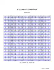 Free Download PDF Books, Julian Date Week Calendar Template