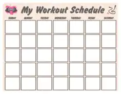 Free Download PDF Books, My Weekly Workout Calendar Template