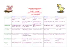 Free Download PDF Books, Preschool Weekly Calendar Template