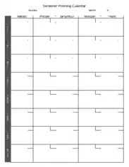 Free Download PDF Books, Semester Planning Weekly Calendar Schedule Template