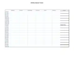 Free Download PDF Books, Weekly Calendar Tracker Template