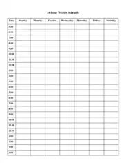 Free Download PDF Books, Weekly Hourly Calendar Template