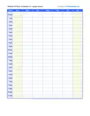 Free Download PDF Books, Weekly Schedule Calendar Template