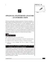 Financial Analysis Statement Analysis Template