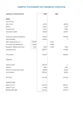 Financial Position Statement Template