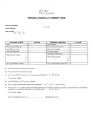 BFL Canada Personal Financial Statement Form Template