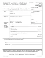 Personal Financial Statement Coversheet Template