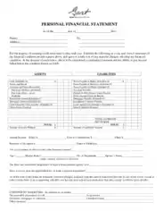 Personal Financial Statement Short Form Template