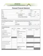 PERTH Personal Financial Statement Worksheet Template