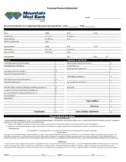 West Bank Personal Financial Statement Template