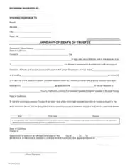 Affidavit of Death of Trustee Template