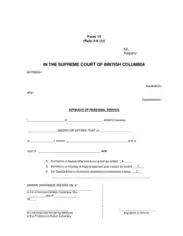 Affidavit of Personal Services Form15 Template