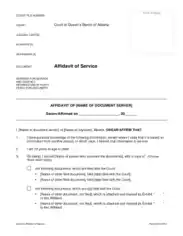 Affidavit of Service Sample Template
