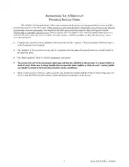 Printable Affidavit of Personal Service Template