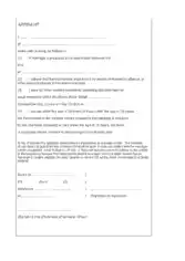 Marriage Affidavit Form Template