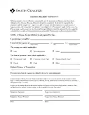 Missing Receipt Affidavit Form Template