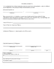 Free Download PDF Books, Witness Statement Affidavit Form Template