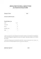 Payroll Deduction Authorization Employee Form Template