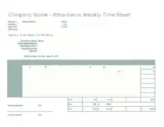 Payroll Time Sheet Attendance Calculator Template