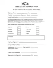 Payroll Discrepancy Form Template