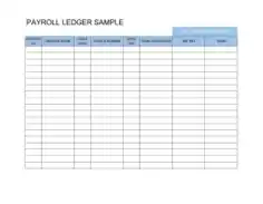 Free Download PDF Books, Payroll Ledger Sample Template