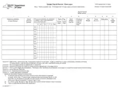 Sample Payroll Record for Farm Labor Template