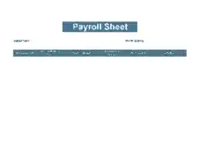 Payroll Timesheet Sample Template